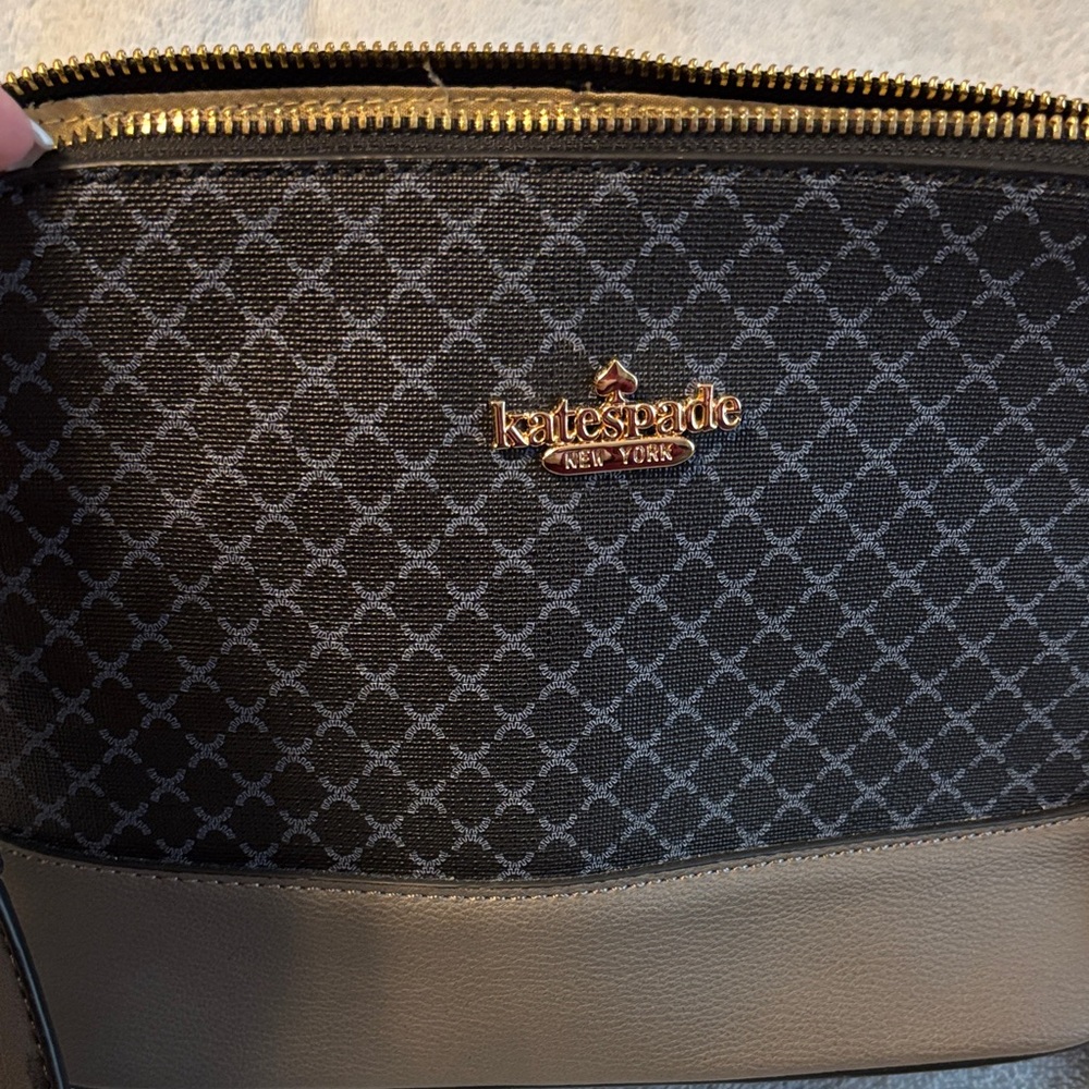 Kate Spade Black and Brown Cosmetic Bag